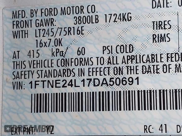 ✅ 2007 Ford Econoline Cargo Commercial • VIN: 1FTNE24L17DA50691 • Lot: 42754142. Listed on IAAI with 213,906 mi. Free auction sales archive from the USA and detailed vehicle history report at DreamBid. Image 9.