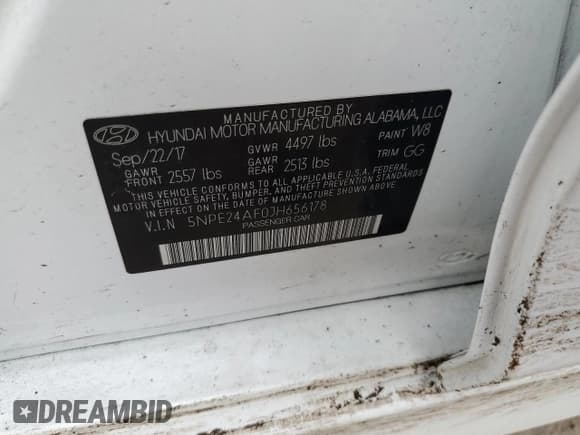 ✅ 2018 Hyundai Sonata SE • VIN: 5NPE24AF0JH656178 • Lot: 39903113. Listed on Copart with 25,562 mi. Free auction sales archive from the USA and detailed vehicle history report at DreamBid. Image 12.