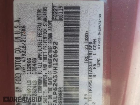 ✅ 1997 Ford Thunderbird LX • VIN: 1FALP6243VH120692 • Лот: 53661385. Опубликован ранее на Copart с пробегом 114 292 миль. Бесплатный доступ к архиву аукционных продаж из США и подробный отчёт об истории автомобиля на DreamBid. Изображение 12.