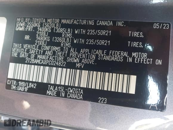 ✅ 2023 Lexus RX 350 F Sport • VIN: 2T2BAMCAXPC024822 • Lot: 43253717. Listed on IAAI with 19,200 mi. Free auction sales archive from the USA and detailed vehicle history report at DreamBid. Image 9.