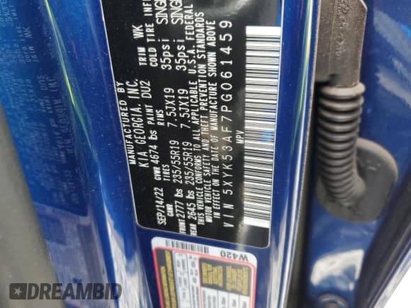 ✅ 2023 Kia Sportage SX-Prestige • VIN: 5XYK53AF7PG061459 • Лот: 87408145. Опубликован ранее на Copart с пробегом 17 249 миль. Бесплатный доступ к архиву аукционных продаж из США и подробный отчёт об истории автомобиля на DreamBid. Изображение 13.