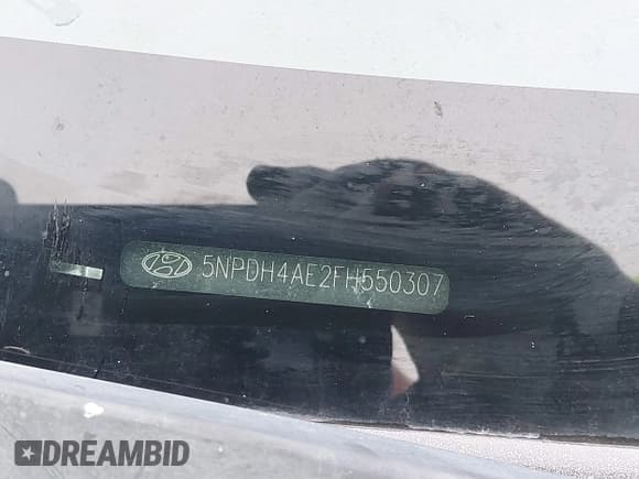 ✅ 2015 Hyundai Elantra SE • VIN: 5NPDH4AE2FH550307 • Lot: 43057843. Listed on IAAI with 226,306 mi. Free auction sales archive from the USA and detailed vehicle history report at DreamBid. Image 12.