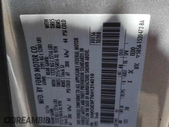 ✅ 2017 Ford Transit Connect XLT • VIN: NM0GE9F76H1314019 • Lot: 69071815. Wystawiony na Copart z przebiegiem 160 405 mil. Bezpłatny archiwum sprzedaży aukcyjnych z USA i szczegółowy raport historii pojazdu na DreamBid. Zdjęcie 13.