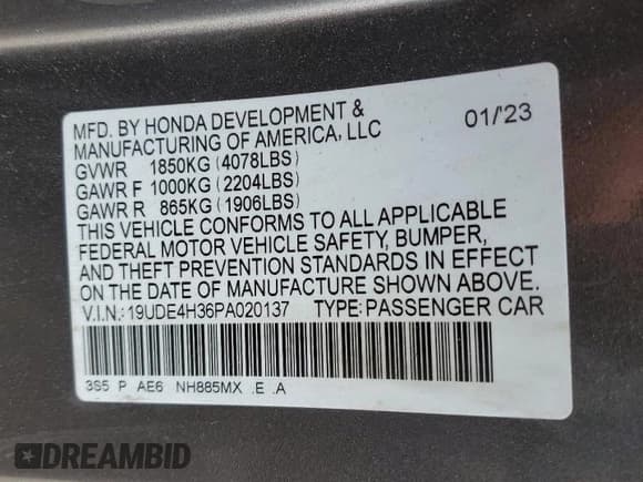 ✅ 2023 Acura Integra w/A-Spec Package • VIN: 19UDE4H36PA020137 • Lot: 90407245. Wystawiony na Copart z przebiegiem Nie podano. Bezpłatny archiwum sprzedaży aukcyjnych z USA i szczegółowy raport historii pojazdu na DreamBid. Zdjęcie 13.