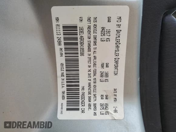 ✅ 2006 Dodge Stratus SXT • VIN: 1B3EL46R36N185586 • Лот: 85567685. Опубликован ранее на Copart с пробегом 161 854 миль. Бесплатный доступ к архиву аукционных продаж из США и подробный отчёт об истории автомобиля на DreamBid. Изображение 12.