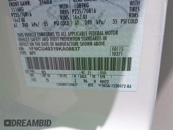 ✅ 2009 Ford Escape Hybrid • VIN: 1FMCU49319KA08837 • Lot: 42407340. Wystawiony na IAAI z przebiegiem 172 856 mil. Bezpłatny archiwum sprzedaży aukcyjnych z USA i szczegółowy raport historii pojazdu na DreamBid. Zdjęcie 9.