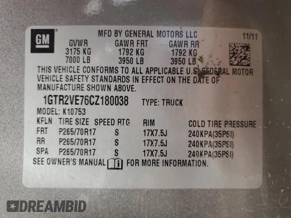 ✅ 2012 GMC Sierra 1500 SLE • VIN: 1GTR2VE76CZ180038 • Лот: 91498905. Опубликован ранее на Copart с пробегом 242 913 миль. Бесплатный доступ к архиву аукционных продаж из США и подробный отчёт об истории автомобиля на DreamBid. Изображение 12.