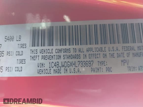 ✅ 2017 Jeep Wrangler Unlimited Sport • VIN: 1C4BJWDGXHL733697 • Lot: 43698059. Listed on IAAI with 41,417 mi. Free auction sales archive from the USA and detailed vehicle history report at DreamBid. Image 9.