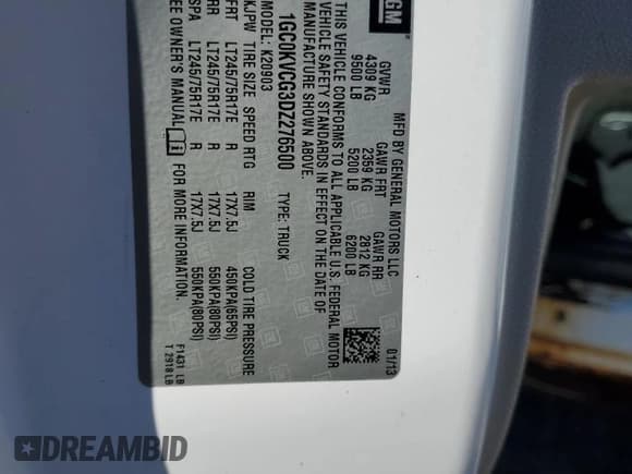 ✅ 2013 Chevrolet Silverado 2500HD Work Truck • VIN: 1GC0KVCG3DZ276500 • Лот: 70492985. Опубликован ранее на Copart с пробегом 132 710 миль. Бесплатный доступ к архиву аукционных продаж из США и подробный отчёт об истории автомобиля на DreamBid. Изображение 12.