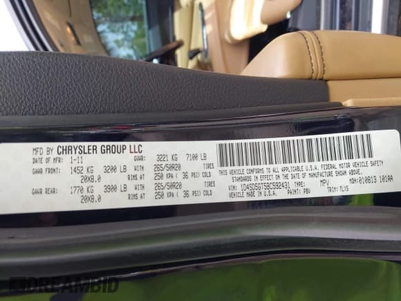 ✅ 2011 Dodge Durango Citadel • VIN: 1D4SD5GT5BC592431 • Lot: 43409542. Listed on IAAI with 162,145 mi. Free auction sales archive from the USA and detailed vehicle history report at DreamBid. Image 9.