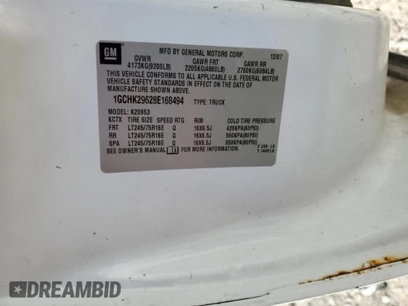 ✅ 2008 Chevrolet Silverado 2500HD 1LT • VIN: 1GCHK29628E168494 • Lot: 74758954. Wystawiony na Copart z przebiegiem 367 825 mil. Bezpłatny archiwum sprzedaży aukcyjnych z USA i szczegółowy raport historii pojazdu na DreamBid. Zdjęcie 12.