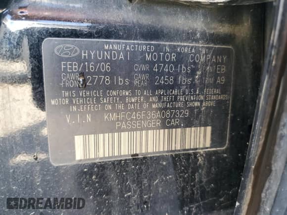 ✅ 2006 Hyundai Azera SE • VIN: KMHFC46F36A087329 • Лот: 64326125. Размещён на Copart с пробегом 136 722 миль миль. Получите бесплатный доступ к архиву аукционных продаж из США и посмотрите подробный отчёт об истории автомобиля на DreamBid. Изображение 13.