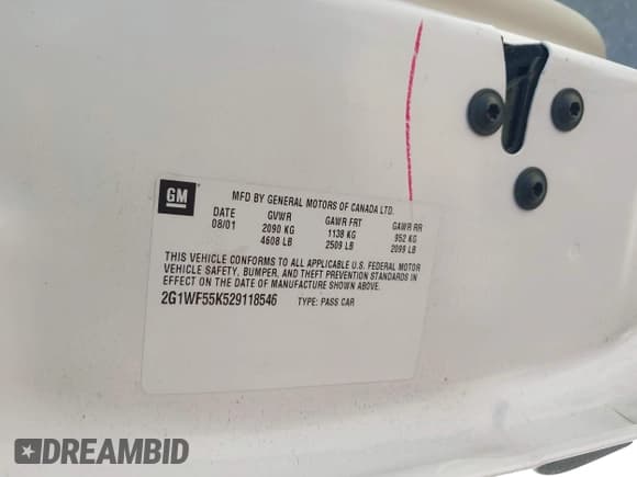 ✅ 2002 Chevrolet Impala • VIN: 2G1WF55K529118546 • Lot: 42512116. Wystawiony na IAAI z przebiegiem 48 596 mil. Bezpłatny archiwum sprzedaży aukcyjnych z USA i szczegółowy raport historii pojazdu na DreamBid. Zdjęcie 9.