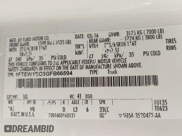 ✅ 2016 Ford F-150 XLT • VIN: 1FTEW1EG6GFB66594 • Лот: 42811127. Опубликован ранее на IAAI с пробегом 237 159 миль. Бесплатный доступ к архиву аукционных продаж из США и подробный отчёт об истории автомобиля на DreamBid. Изображение 9.