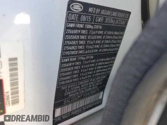 ✅ 2016 Land Rover Range Rover HSE • VIN: SALGS2KF1GA249474 • Lot: 84906415. Wystawiony na Copart z przebiegiem 102 621 mil. Bezpłatny archiwum sprzedaży aukcyjnych z USA i szczegółowy raport historii pojazdu na DreamBid. Zdjęcie 13.