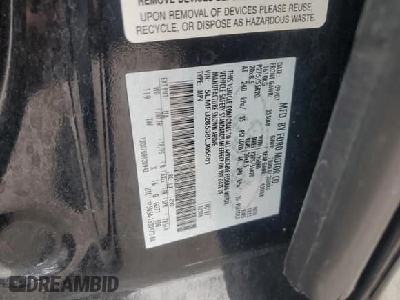 ✅ 2008 Lincoln Navigator • VIN: 5LMFU28538LJ05581 • Lot: 80638965. Wystawiony na Copart z przebiegiem 336 638 mil. Bezpłatny archiwum sprzedaży aukcyjnych z USA i szczegółowy raport historii pojazdu na DreamBid. Zdjęcie 13.