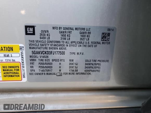 ✅ 2015 Buick Enclave Premium • VIN: 5GAKVCKD3FJ177500 • Lot: 91356545. Wystawiony na Copart z przebiegiem 157 263 mil. Bezpłatny archiwum sprzedaży aukcyjnych z USA i szczegółowy raport historii pojazdu na DreamBid. Zdjęcie 13.