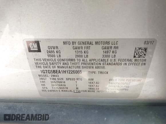 ✅ 2017 GMC Canyon 2WD • VIN: 1GTG5BEA1H1226065 • Лот: 42248424. Опубликован ранее на IAAI с пробегом 96 569 миль. Бесплатный доступ к архиву аукционных продаж из США и подробный отчёт об истории автомобиля на DreamBid. Изображение 9.