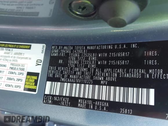 ✅ 2024 Toyota Corolla Cross LE • VIN: 7MUCAAAG1RV110325 • Lot: 43441348. Listed on IAAI with 7,654 mi. Free auction sales archive from the USA and detailed vehicle history report at DreamBid. Image 9.