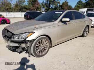 2015 Hyundai Genesis 3.8L z VIN KMHGN4JEXFU081636, wystawiony jako Copart lot #77174224 z przebiegiem 107 645 mil mil oraz Szkoda całkowita • Salvage title. Historia ofert i sprzedaży dostępna na DreamBid. Obrazek 1.