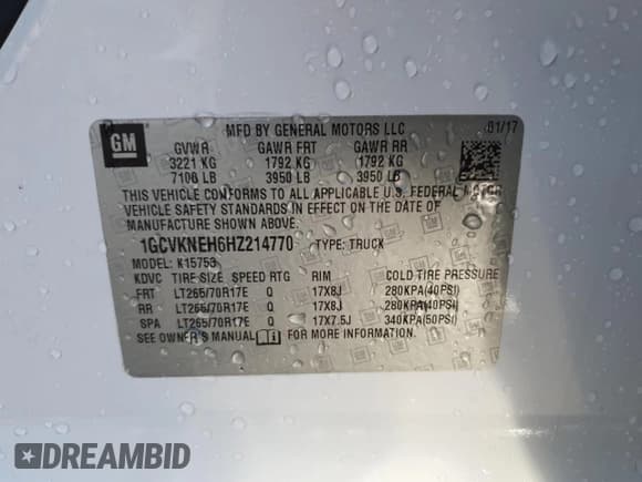 ✅ 2017 Chevrolet Silverado 1500 Work Truck • VIN: 1GCVKNEH6HZ214770 • Lot: 90885875. Wystawiony na Copart z przebiegiem 115 064 mil. Bezpłatny archiwum sprzedaży aukcyjnych z USA i szczegółowy raport historii pojazdu na DreamBid. Zdjęcie 12.