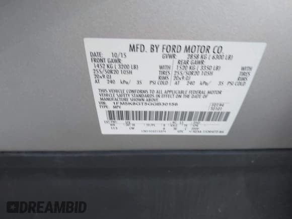 ✅ 2016 Ford Explorer Sport • VIN: 1FM5K8GT5GGB30156 • Lot: 43523245. Wystawiony na IAAI z przebiegiem 119 654 mil. Bezpłatny archiwum sprzedaży aukcyjnych z USA i szczegółowy raport historii pojazdu na DreamBid. Zdjęcie 9.