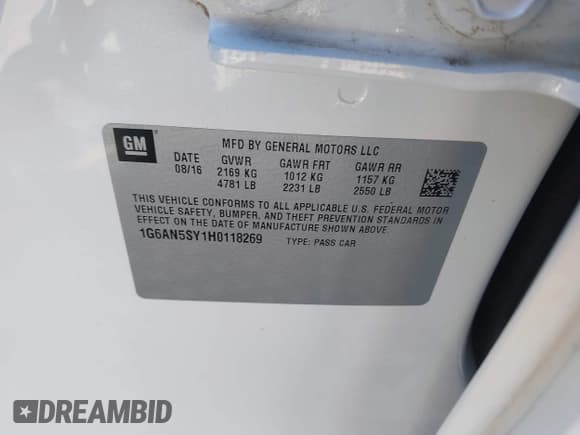 ✅ 2017 Cadillac ATS-V • VIN: 1G6AN5SY1H0118269 • Лот: 43567024. Опубликован ранее на IAAI с пробегом 19 688 миль. Бесплатный доступ к архиву аукционных продаж из США и подробный отчёт об истории автомобиля на DreamBid. Изображение 9.