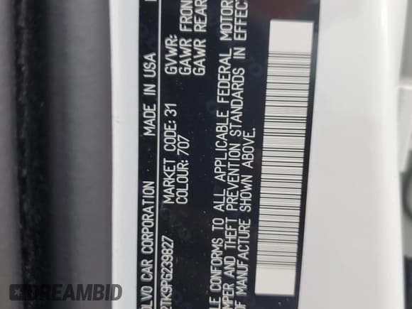 ✅ 2023 Volvo S60 Core Dark Theme • VIN: 7JRL12TK9PG239827 • Lot: 60460754. Listed on Copart with 21,511 mi. Free auction sales archive from the USA and detailed vehicle history report at DreamBid. Image 12.