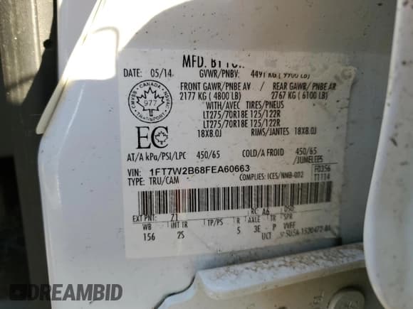 ✅ 2015 Ford F-250 XLT • VIN: 1FT7W2B68FEA60663 • Лот: 93318685. Опубликован ранее на Copart с пробегом 148 488 миль. Бесплатный доступ к архиву аукционных продаж из США и подробный отчёт об истории автомобиля на DreamBid. Изображение 12.