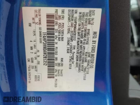 ✅ 2010 Ford Focus SEL • VIN: 1FAHP3HN0AW285352 • Lot: 89736235. Listed on Copart with 143,910 mi. Free auction sales archive from the USA and detailed vehicle history report at DreamBid. Image 13.