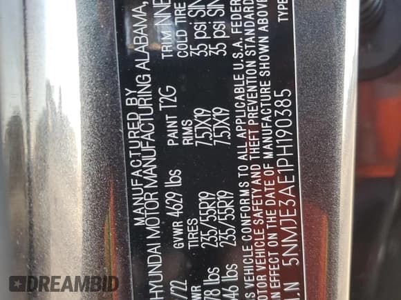 ✅ 2023 Hyundai Tucson Limited • VIN: 5NMJE3AE1PH190385 • Lot: 73481954. Wystawiony na Copart z przebiegiem 26 922 mil. Bezpłatny archiwum sprzedaży aukcyjnych z USA i szczegółowy raport historii pojazdu na DreamBid. Zdjęcie 15.