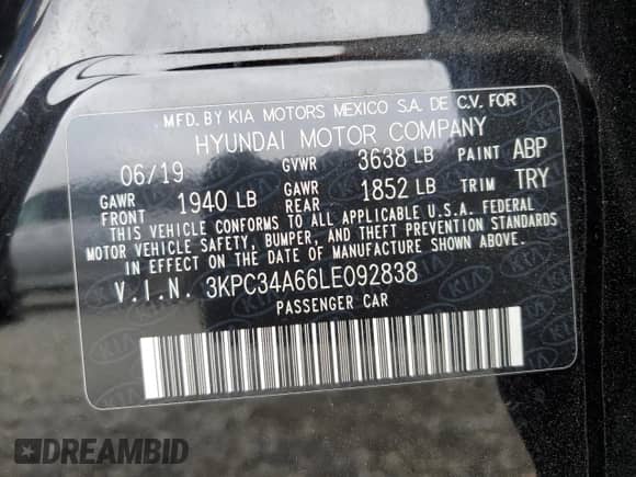 2020 Hyundai Accent Limited z VIN 3KPC34A66LE092838, wystawiony jako Copart lot #59707755 z przebiegiem 140 742 mil mil oraz Szkoda całkowita • Salvage title. Historia ofert i sprzedaży dostępna na DreamBid. Obrazek 12.