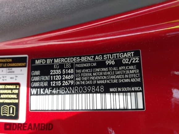 ✅ 2022 Mercedes-Benz C 300 • VIN: W1KAF4HBXNR039848 • Lot: 42274758. Wystawiony na IAAI z przebiegiem 34 990 mil. Bezpłatny archiwum sprzedaży aukcyjnych z USA i szczegółowy raport historii pojazdu na DreamBid. Zdjęcie 9.