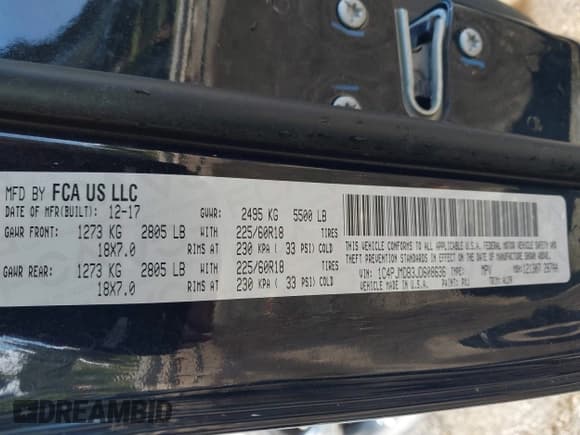 ✅ 2018 Jeep Cherokee Limited • VIN: 1C4PJMDB3JD608636 • Лот: 43223797. Опубликован ранее на IAAI с пробегом 124 052 миль. Бесплатный доступ к архиву аукционных продаж из США и подробный отчёт об истории автомобиля на DreamBid. Изображение 9.