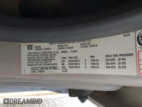 ✅ 2004 Chevrolet Colorado 1SE LS Z71 • VIN: 1GCDT136748197982 • Лот: 42797637. Опубликован ранее на IAAI с пробегом 205 127 миль. Бесплатный доступ к архиву аукционных продаж из США и подробный отчёт об истории автомобиля на DreamBid. Изображение 9.