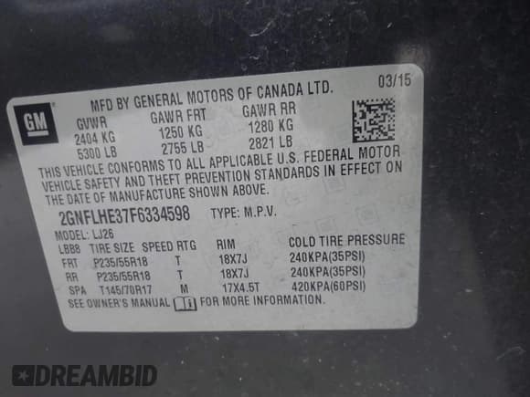 ✅ 2015 Chevrolet Equinox LTZ • VIN: 2GNFLHE37F6334598 • Лот: 43516087. Опубликован ранее на IAAI с пробегом 181 460 миль. Бесплатный доступ к архиву аукционных продаж из США и подробный отчёт об истории автомобиля на DreamBid. Изображение 9.