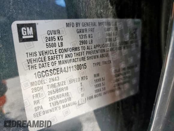 ✅ 2018 Chevrolet Colorado 2WD LT • VIN: 1GCGSCEA4J1130015 • Lot: 58466945. Listed on Copart with 163,402 mi. Free auction sales archive from the USA and detailed vehicle history report at DreamBid. Image 12.