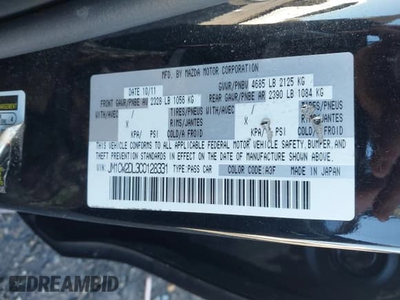 ✅ 2012 Mazda 5 Grand Touring • VIN: JM1CW2DL3C0128331 • Лот: 43656010. Опубликован ранее на IAAI с пробегом 169 514 миль. Бесплатный доступ к архиву аукционных продаж из США и подробный отчёт об истории автомобиля на DreamBid. Изображение 9.