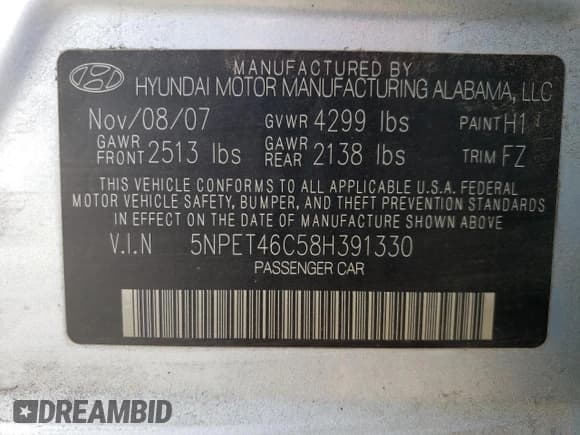 ✅ 2008 Hyundai Sonata GLS • VIN: 5NPET46C58H391330 • Лот: 82000634. Опубликован ранее на Copart с пробегом 235 100 миль. Бесплатный доступ к архиву аукционных продаж из США и подробный отчёт об истории автомобиля на DreamBid. Изображение 12.