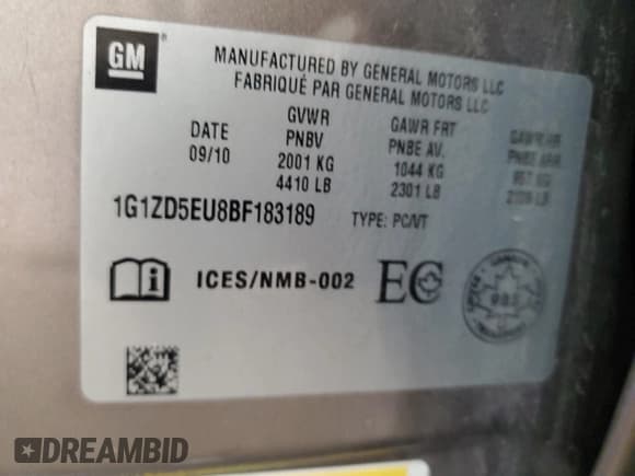 ✅ 2011 Chevrolet Malibu 2LT • VIN: 1G1ZD5EU8BF183189 • Лот: 84621025. Опубликован ранее на Copart с пробегом 89 093 миль. Бесплатный доступ к архиву аукционных продаж из США и подробный отчёт об истории автомобиля на DreamBid. Изображение 13.