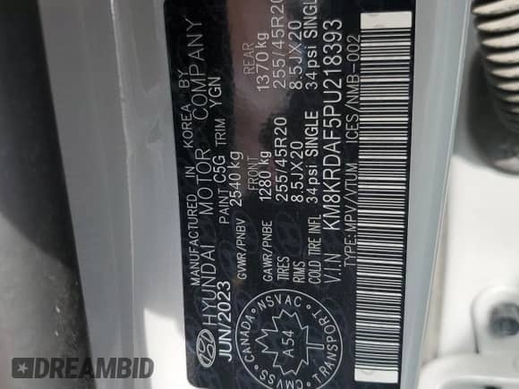 2023 Hyundai Ioniq 5 Preferred z VIN KM8KRDAF5PU218393, wystawiony jako Copart lot #61803284 z przebiegiem 20 842 mil mil oraz Szkoda całkowita • Salvage title. Historia ofert i sprzedaży dostępna na DreamBid. Obrazek 13.