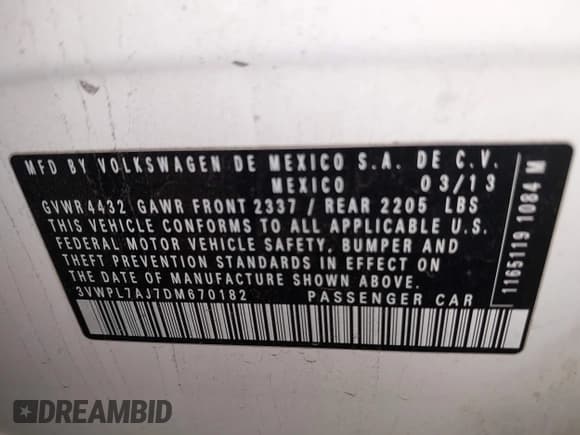 ✅ 2013 Volkswagen Jetta TDI w/Sunroof & Nav • VIN: 3VWPL7AJ7DM670182 • Lot: 43407519. Wystawiony na IAAI z przebiegiem 186 818 mil. Bezpłatny archiwum sprzedaży aukcyjnych z USA i szczegółowy raport historii pojazdu na DreamBid. Zdjęcie 9.