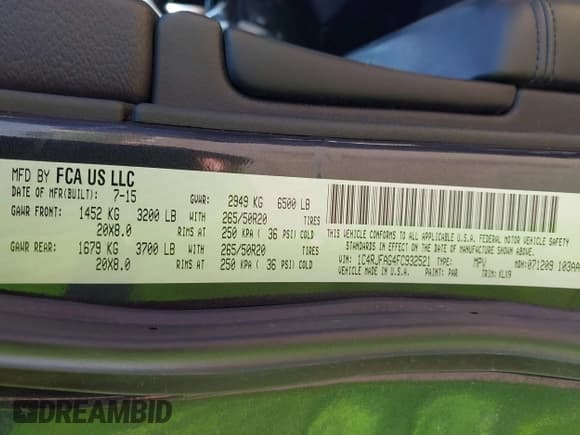 ✅ 2015 Jeep Grand Cherokee Laredo • VIN: 1C4RJFAG4FC932521 • Лот: 42827186. Опубликован ранее на IAAI с пробегом 146 637 миль. Бесплатный доступ к архиву аукционных продаж из США и подробный отчёт об истории автомобиля на DreamBid. Изображение 9.