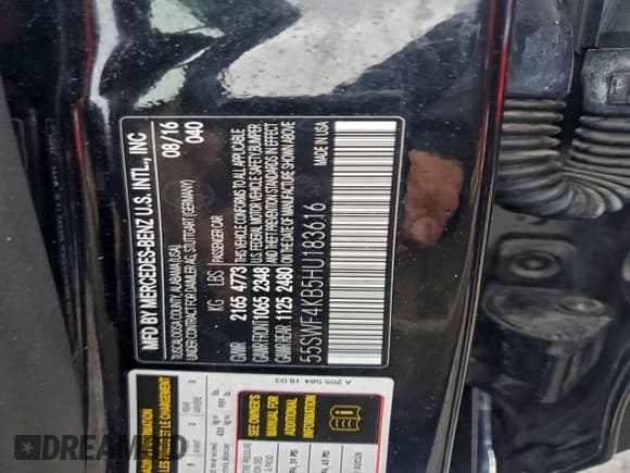 ✅ 2017 Mercedes-Benz C 300 • VIN: 55SWF4KB5HU183616 • Lot: 94600605. Listed on Copart with 156,663 mi. Free auction sales archive from the USA and detailed vehicle history report at DreamBid. Image 12.