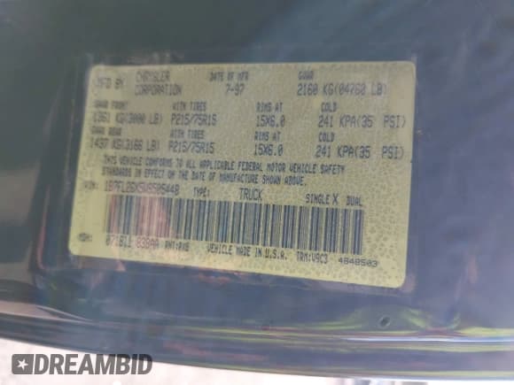 ✅ 1998 Dodge Dakota SLT • VIN: 1B7FL26X5WS505448 • Lot: 43612553. Wystawiony na IAAI z przebiegiem 113 921 mil. Bezpłatny archiwum sprzedaży aukcyjnych z USA i szczegółowy raport historii pojazdu na DreamBid. Zdjęcie 9.