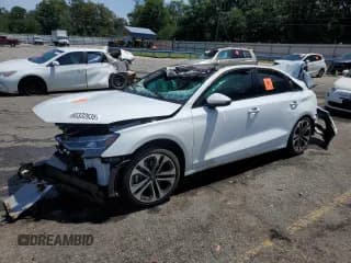 ✅ 2025 Audi A3 Premium Plus • VIN: WAUHUDGY1SA051320 • Лот: 60332635. Опубликован ранее на Copart с пробегом 7 531 миль. Бесплатный доступ к архиву аукционных продаж из США и подробный отчёт об истории автомобиля на DreamBid. Изображение 1.