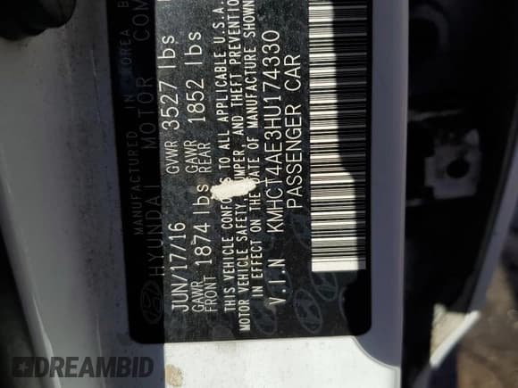 ✅ 2017 Hyundai Accent SE • VIN: KMHCT4AE3HU174330 • Лот: 47402334. Опубликован ранее на Copart с пробегом 108 673 миль. Бесплатный доступ к архиву аукционных продаж из США и подробный отчёт об истории автомобиля на DreamBid. Изображение 12.