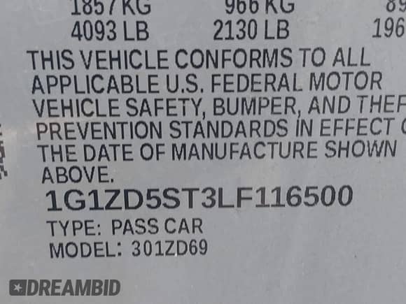 2020 Chevrolet Malibu LT with VIN 1G1ZD5ST3LF116500, listed as a IAAI auction lot 42922844 with 112,589 mi miles and . Bid and sale history available at DreamBid. Image 9.