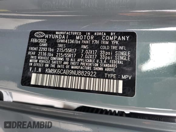 ✅ 2022 Hyundai Kona SEL • VIN: KM8K6CAB9NU882922 • Лот: 64353704. Опубликован ранее на Copart с пробегом 39 807 миль. Бесплатный доступ к архиву аукционных продаж из США и подробный отчёт об истории автомобиля на DreamBid. Изображение 15.