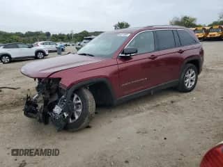 2022 Jeep Grand Cherokee Limited with VIN 1C4RJGBG7N8549467, listed as a Copart auction lot 84374905 with 26,991 mi miles and Salvage title. Bid and sale history available at DreamBid. Image 1.